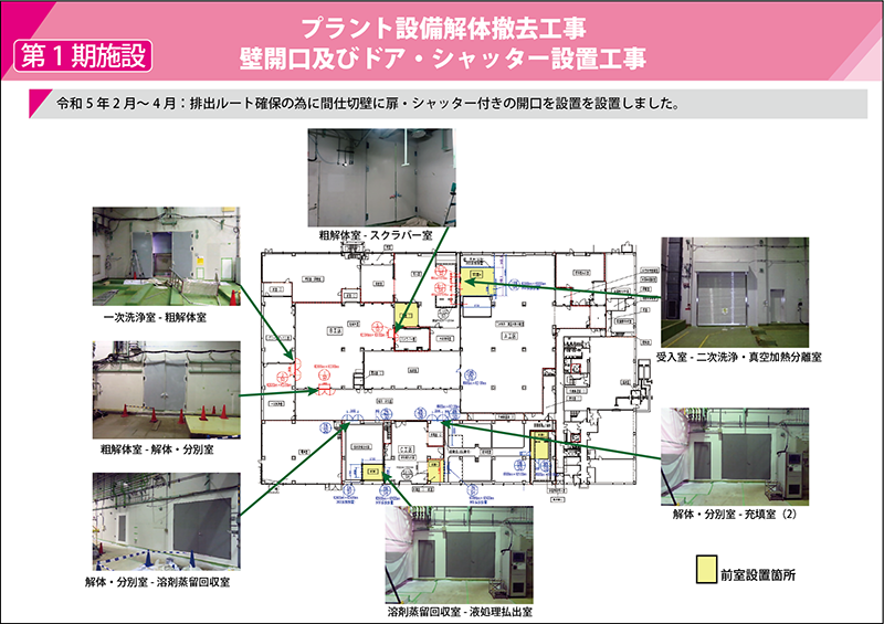 プラント設備の解体撤去　壁開口及びどドア・シャッター設置工事